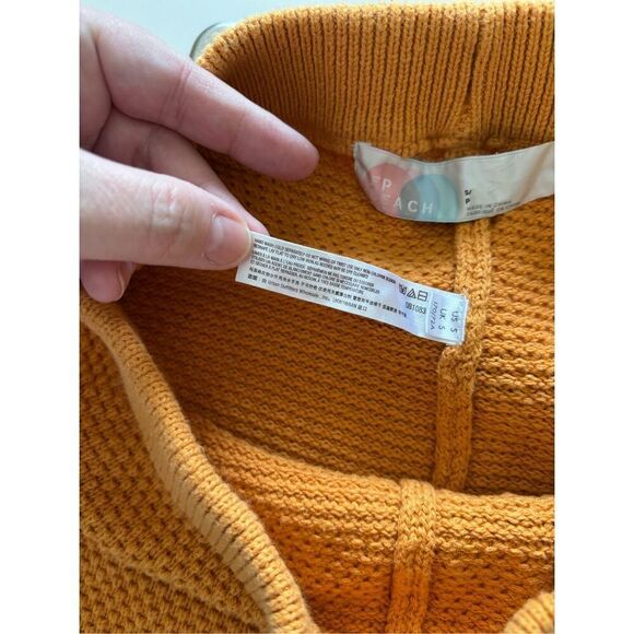 Free People Beach Women’s 100% Cotton Waffle Weave Orange Pants Size Small - Picture 3 of 7